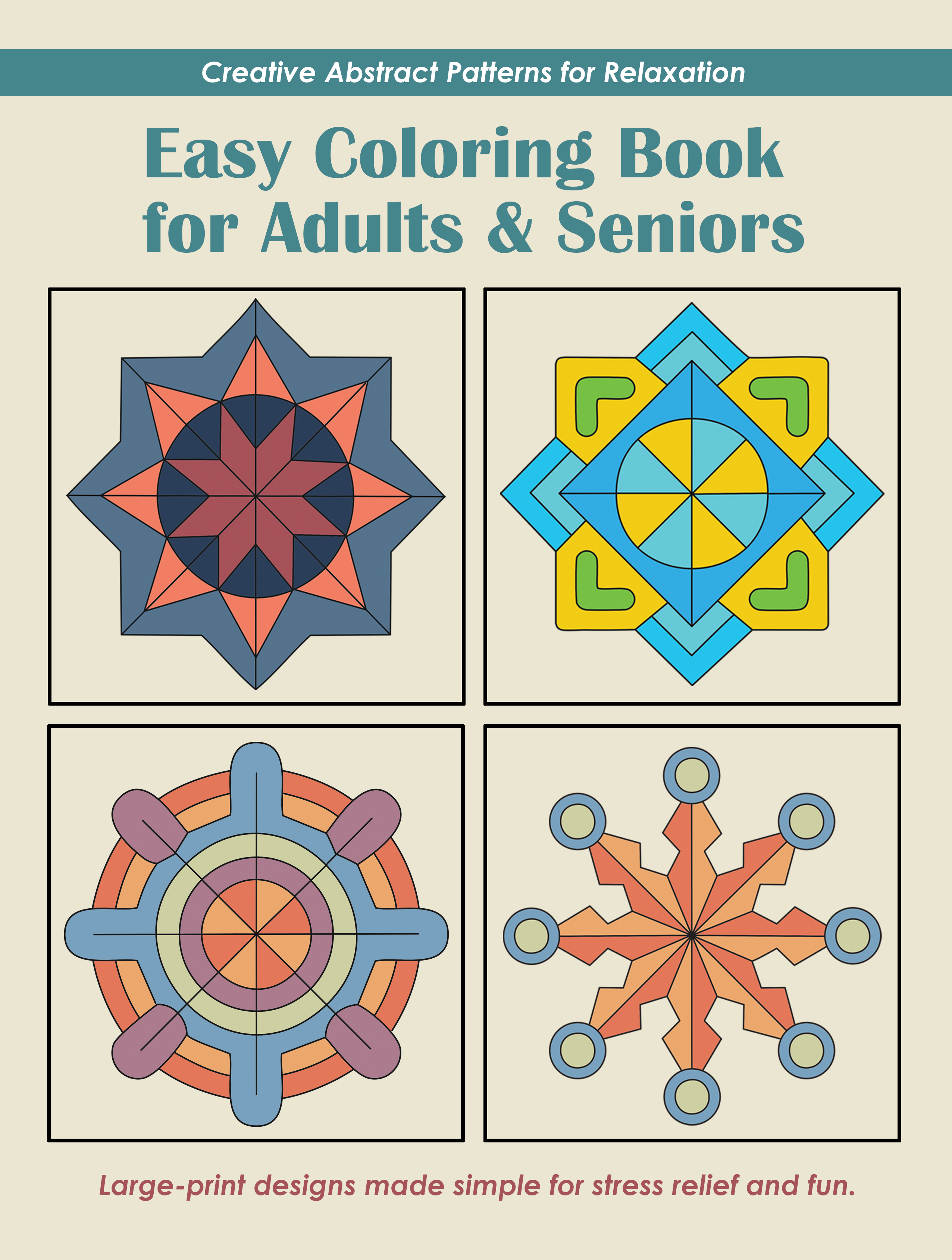 Book cover with four examples of the interior.